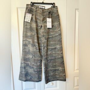 Refrain Los Angeles Women Camp Wide Legs Luxe Denim Size 7/28 NWT